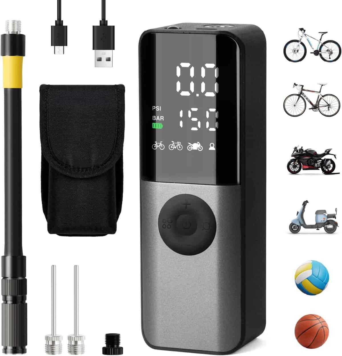 Las 7 Mejores Mini Bombas Eléctricas Para Bicicletas En 2025: Guía Definitiva 3 Gputek Mini Bomba Eléctrica 150 Psi