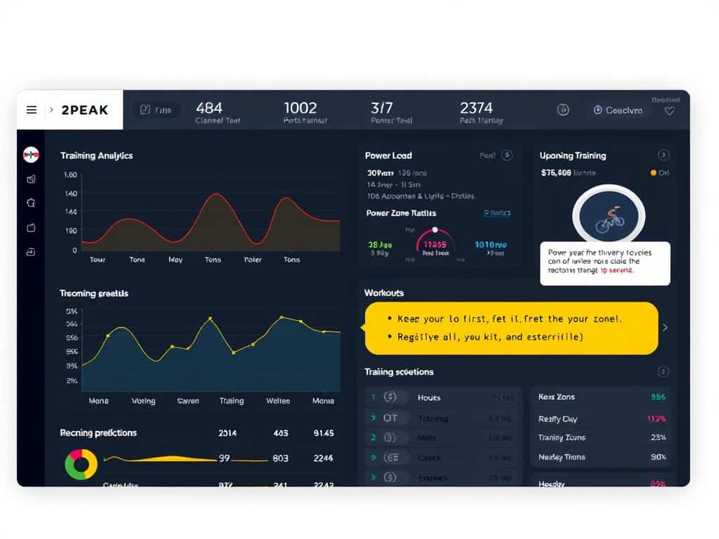 Dashboard de 2PEAK mostrando análisis de rendimiento y plan de entrenamiento con IA para ciclistas Dashboard de 2PEAK mostrando análisis de rendimiento y plan de entrenamiento con IA para ciclistas