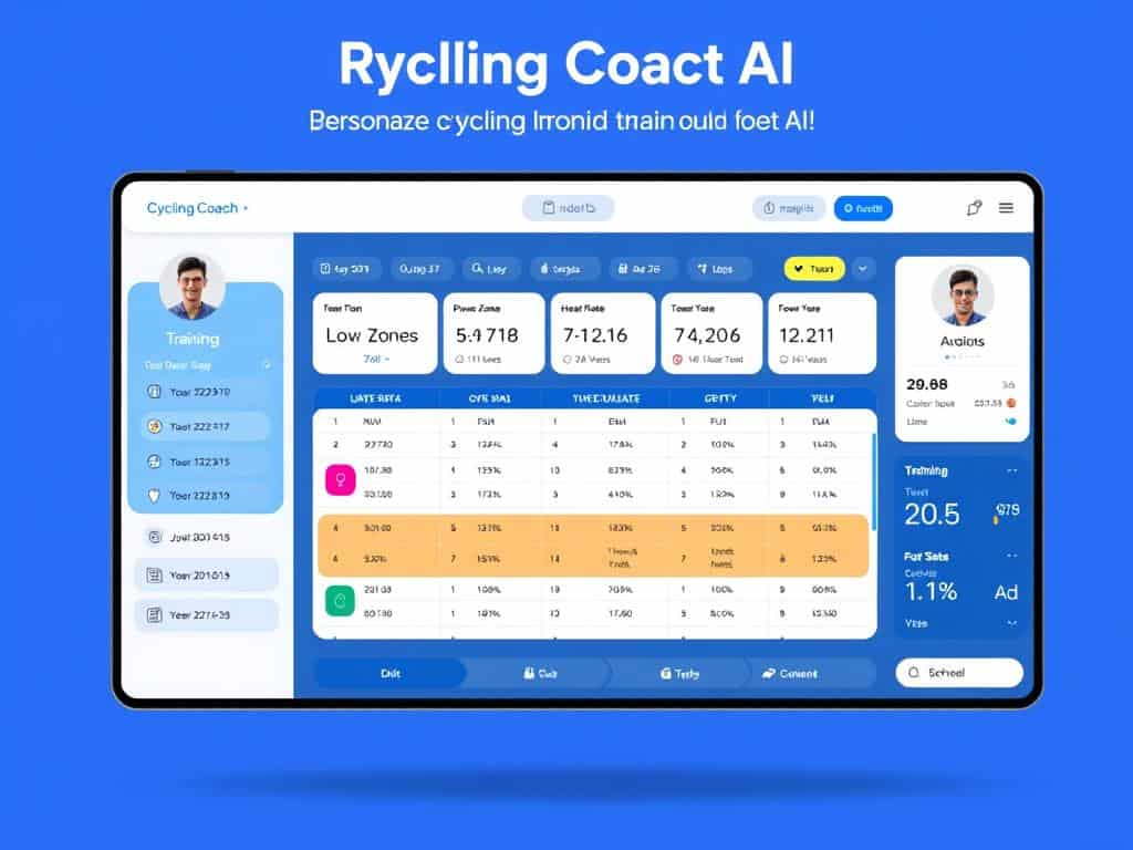 Interfaz de Cycling Coach AI mostrando un plan de entrenamiento personalizado para ciclistas con análisis de IA Interfaz de Cycling Coach AI mostrando un plan de entrenamiento personalizado para ciclistas con análisis de IA